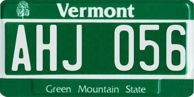 VT license plate AHJ056