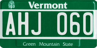 VT license plate AHJ060
