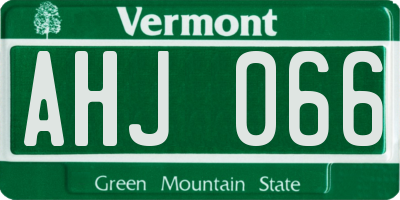 VT license plate AHJ066