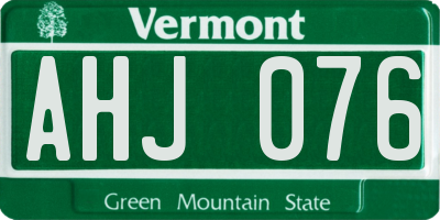 VT license plate AHJ076
