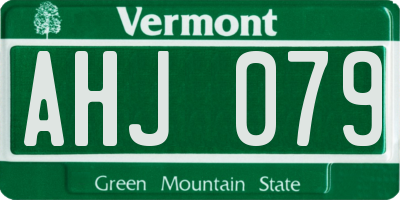 VT license plate AHJ079
