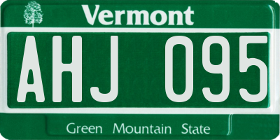 VT license plate AHJ095