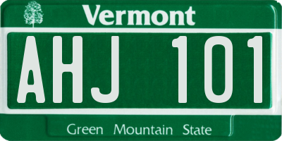 VT license plate AHJ101