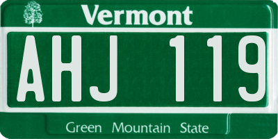 VT license plate AHJ119