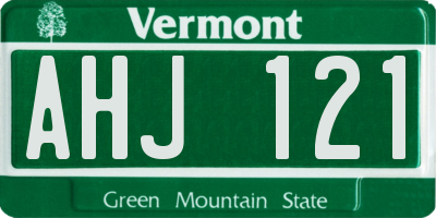 VT license plate AHJ121