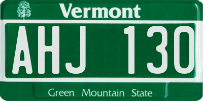 VT license plate AHJ130