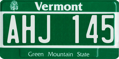 VT license plate AHJ145
