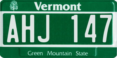 VT license plate AHJ147