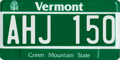 VT license plate AHJ150