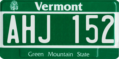 VT license plate AHJ152