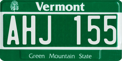 VT license plate AHJ155