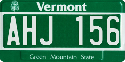 VT license plate AHJ156