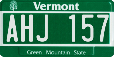VT license plate AHJ157