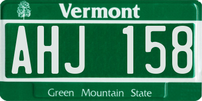 VT license plate AHJ158