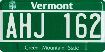 VT license plate AHJ162