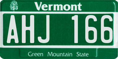 VT license plate AHJ166