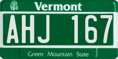 VT license plate AHJ167