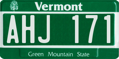 VT license plate AHJ171