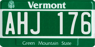 VT license plate AHJ176