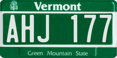 VT license plate AHJ177