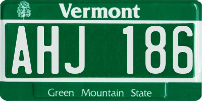 VT license plate AHJ186