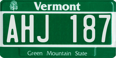 VT license plate AHJ187