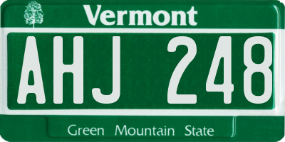 VT license plate AHJ248