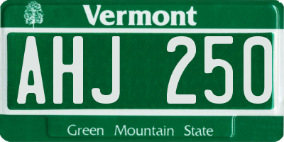 VT license plate AHJ250