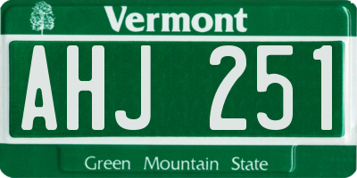 VT license plate AHJ251