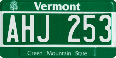 VT license plate AHJ253