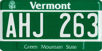 VT license plate AHJ263