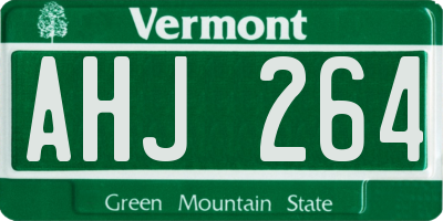 VT license plate AHJ264