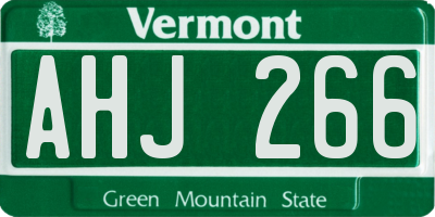VT license plate AHJ266