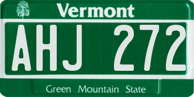 VT license plate AHJ272