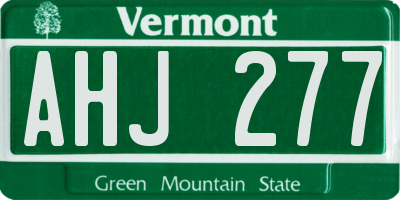 VT license plate AHJ277