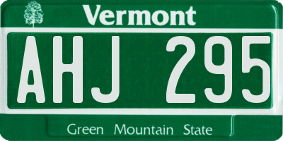 VT license plate AHJ295