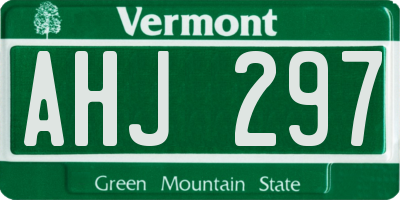 VT license plate AHJ297