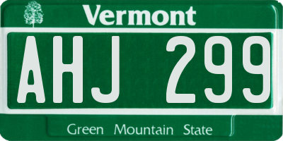 VT license plate AHJ299