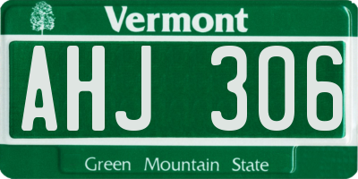 VT license plate AHJ306