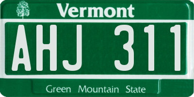 VT license plate AHJ311