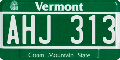 VT license plate AHJ313