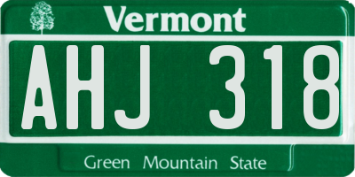 VT license plate AHJ318