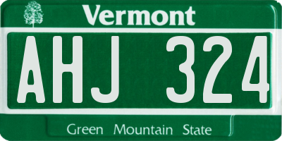 VT license plate AHJ324