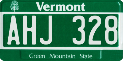 VT license plate AHJ328