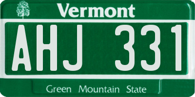 VT license plate AHJ331