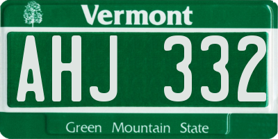 VT license plate AHJ332