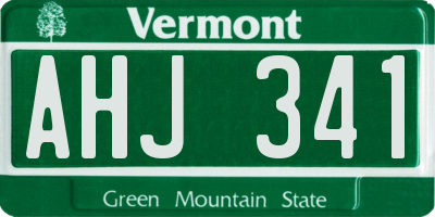VT license plate AHJ341