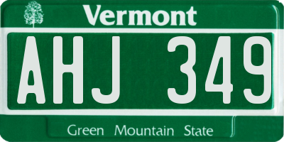 VT license plate AHJ349