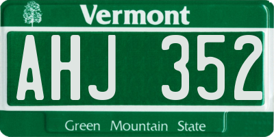 VT license plate AHJ352