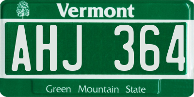 VT license plate AHJ364